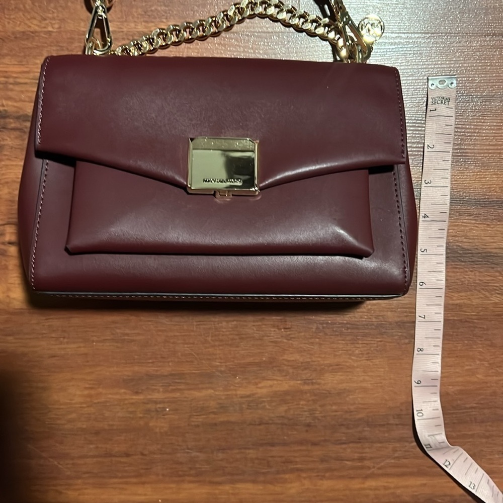 Burgundy Michael Kors CrossBody bag, purse gold hardware - Picture 14 of 14